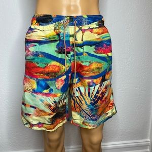 Bugatchi Uomo Printed Swim Trunks Men’s Size L Boardshorts 8.5” Inseam EUC